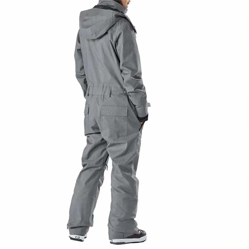 Insulated Denim One-Piece Ski Outfit