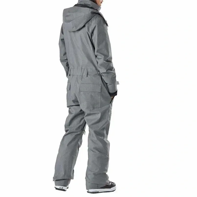 Insulated Denim One-Piece Ski Outfit