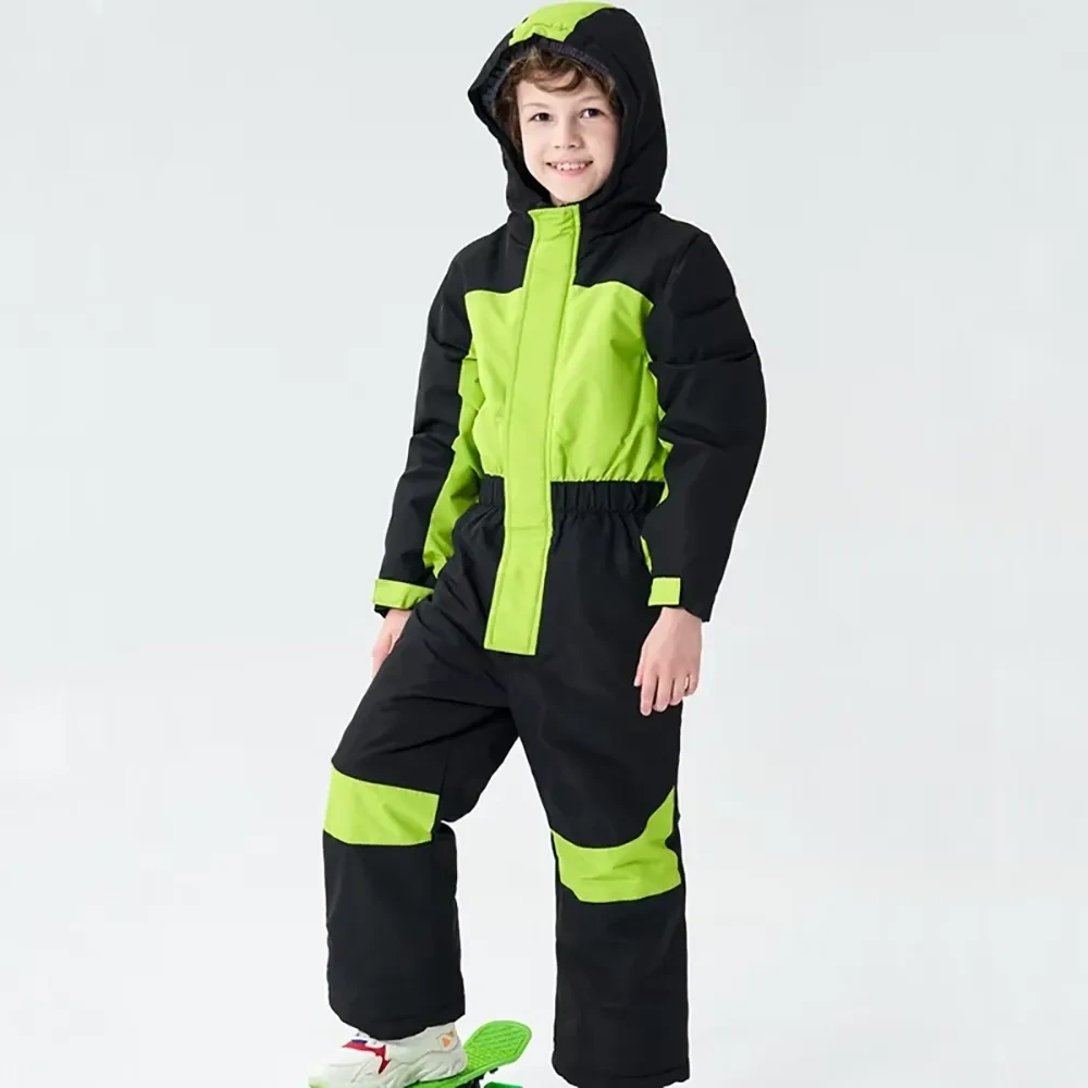 Boys Girls One Piece Snowsuit Waterproof Ski Snowboard Coverall